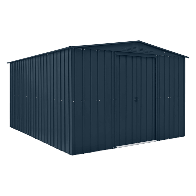 Globel Apex Metal Shed 10x12ft– Galvanised Steel Garden Storage with Double Doors