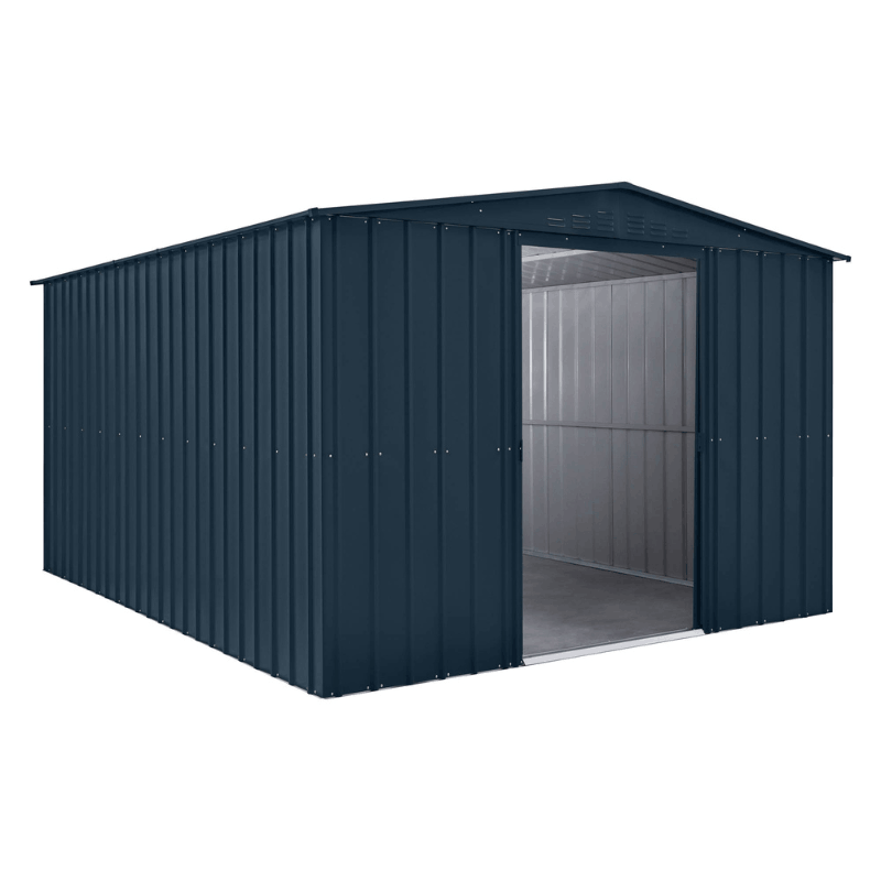 Globel Apex Metal Shed 10x12ft– Galvanised Steel Garden Storage with Double Doors