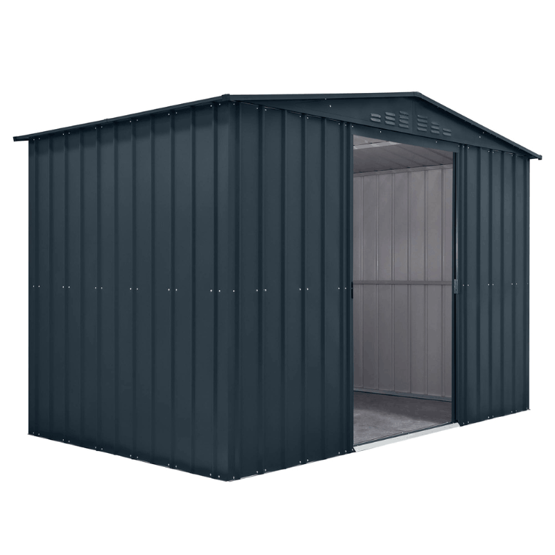 Globel Apex Metal Shed 10x6ft– Galvanised Steel Garden Storage with Double Doors