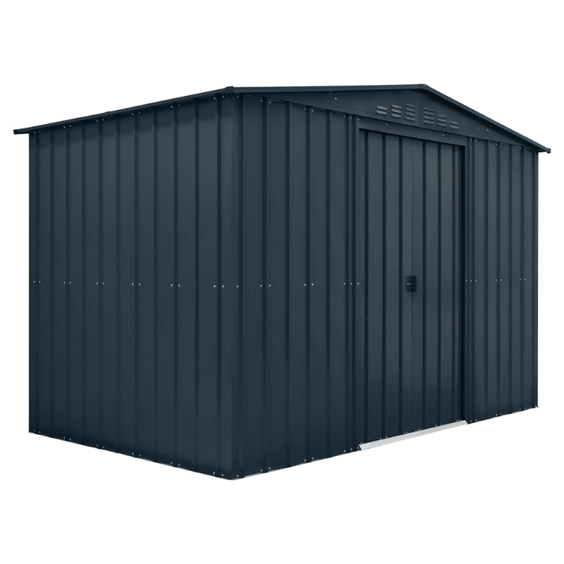 Globel Apex Metal Shed 10x6ft– Galvanised Steel Garden Storage with Double Doors