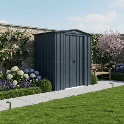 Globel Apex Metal Shed 6x4ft– Galvanised Steel Garden Storage with Double Doors