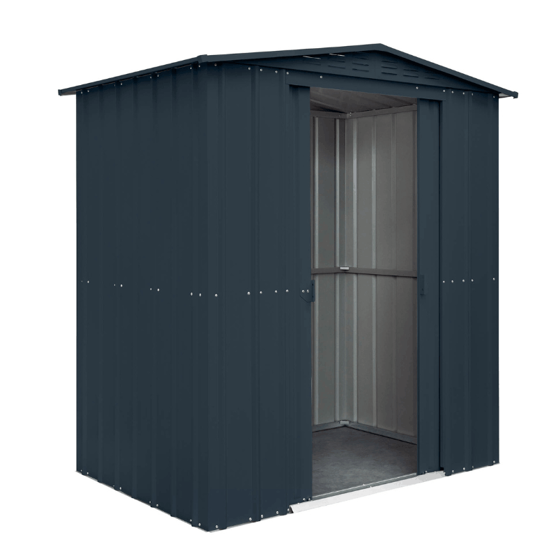 Globel Apex Metal Shed 6x4ft– Galvanised Steel Garden Storage with Double Doors