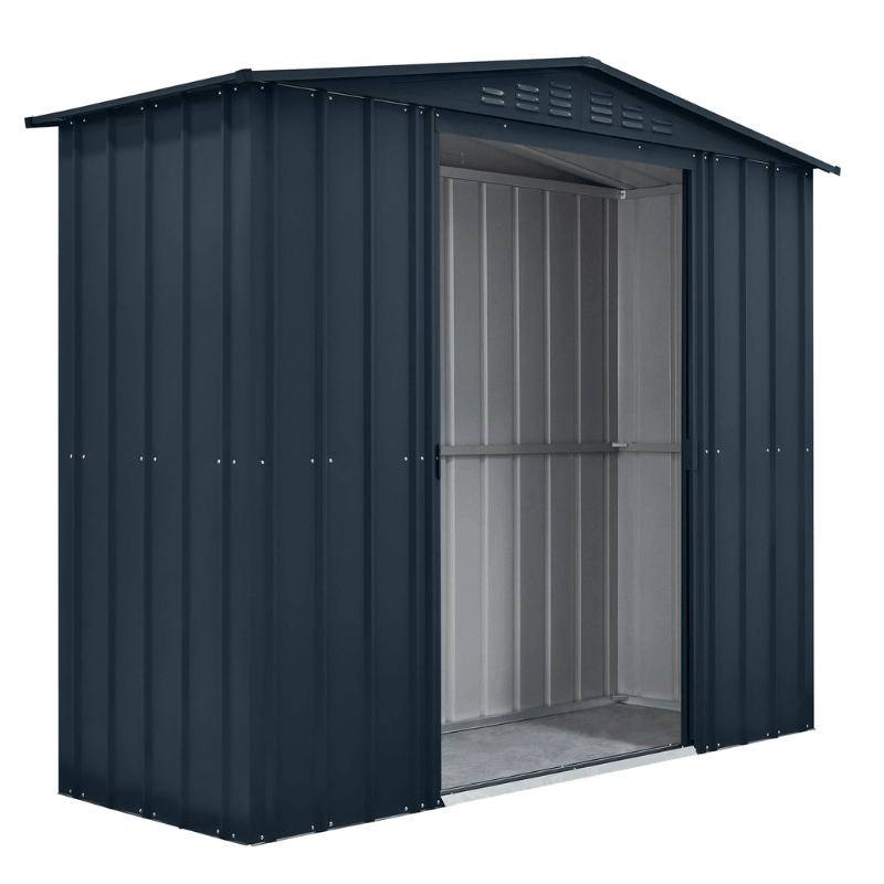 Globel Apex Metal Shed 8x6ft– Galvanised Steel Garden Storage with Double Door