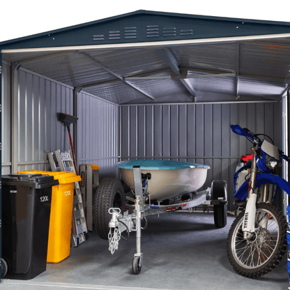 GlobelDualDoorSteelWorkshopGarageShed_Maintenance-FreeMetalGardenStorage