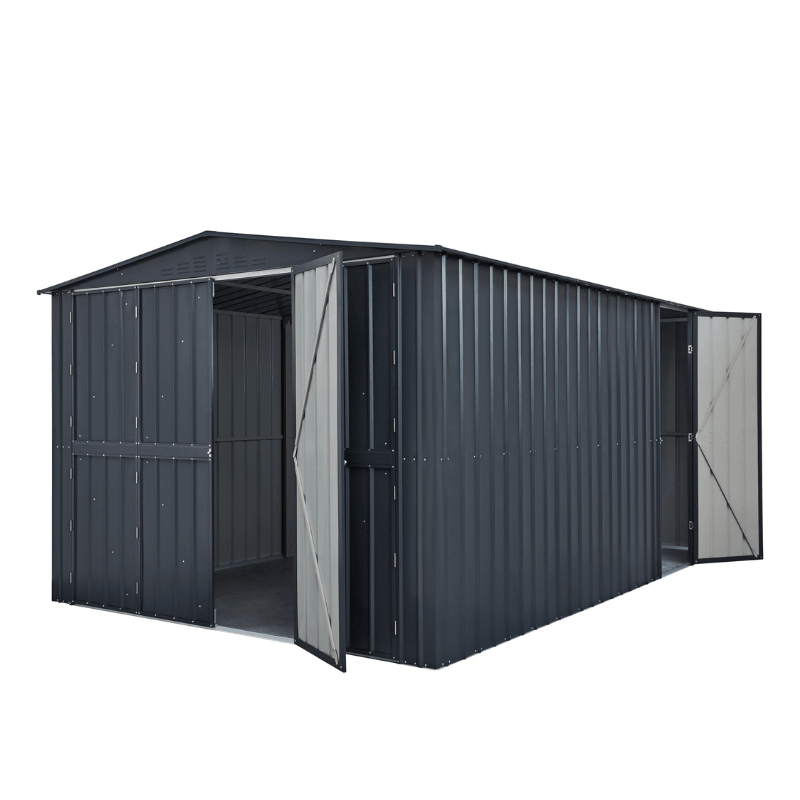 GlobelDualDoorSteelWorkshopGarageShed_Maintenance-FreeMetalGardenStorage