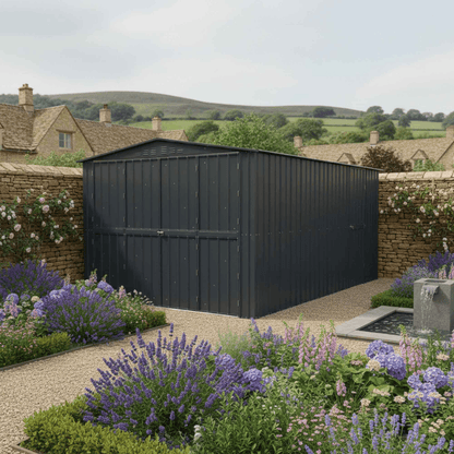 GlobelDualDoorSteelWorkshopGarageShed_Maintenance-FreeMetalGardenStorage