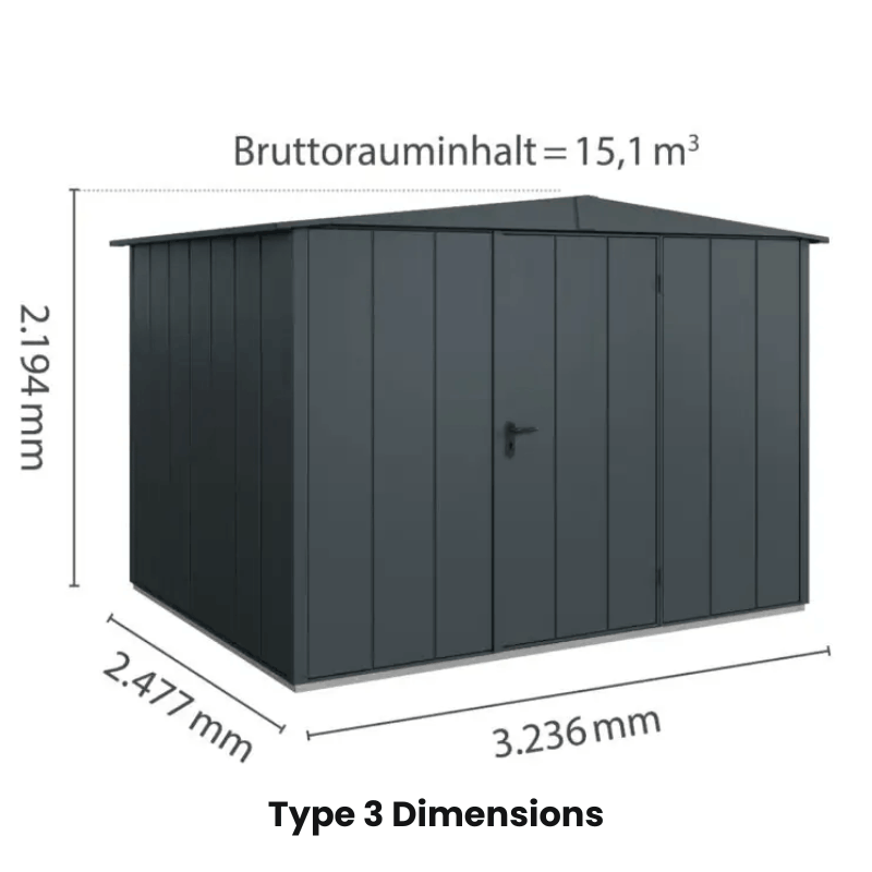 Hormann Berry &nbsp;Modern Style With Gable Roof– Premium Metal Shed