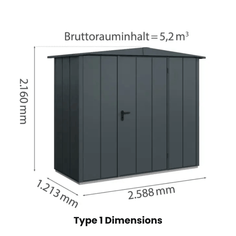 Hormann Berry &nbsp;Modern Style With Gable Roof– Premium Metal Shed