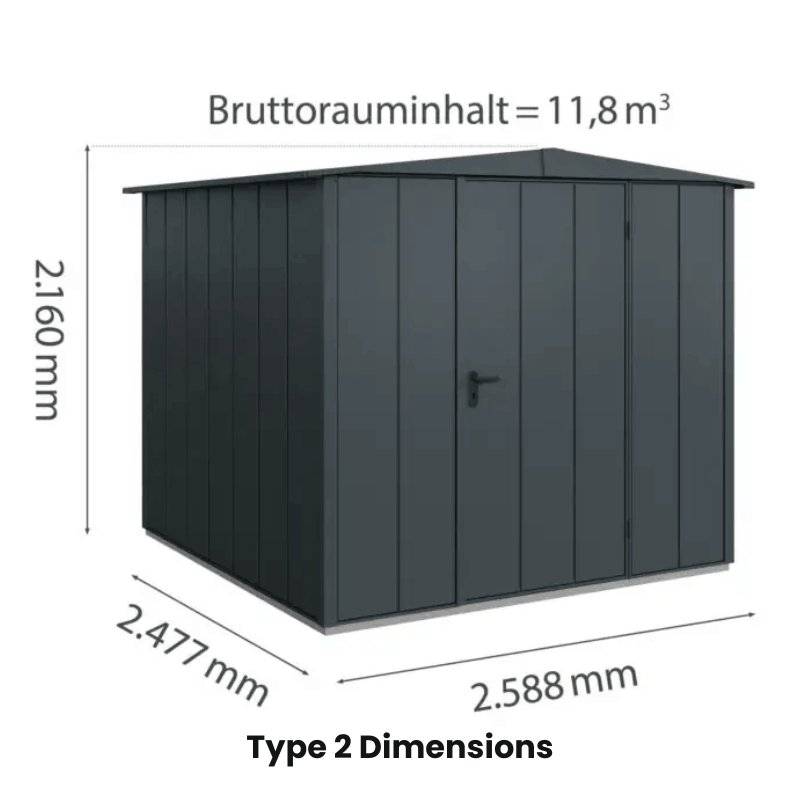 Hormann Berry &nbsp;Modern Style With Gable Roof– Premium Metal Shed