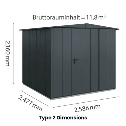 Hormann Berry &nbsp;Modern Style With Gable Roof– Premium Metal Shed
