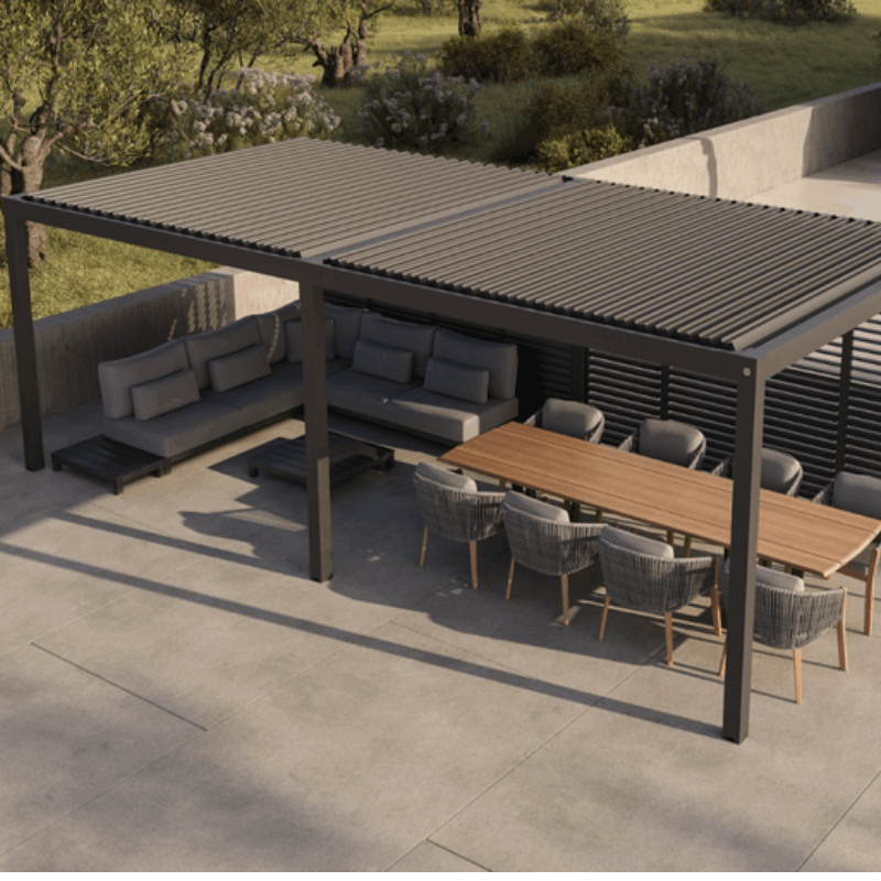 Luxe Manual Louvered Roof LED Aluminium Pergola