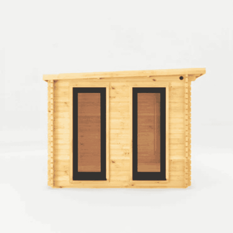 Mercia 6x3m Studio Pent Log Cabin with Slatted Area – UPVC Windows & Doors - Modern Garden Room.
