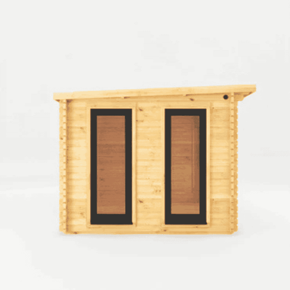 Mercia 6x3m Studio Pent Log Cabin with Slatted Area – UPVC Windows & Doors - Modern Garden Room.
