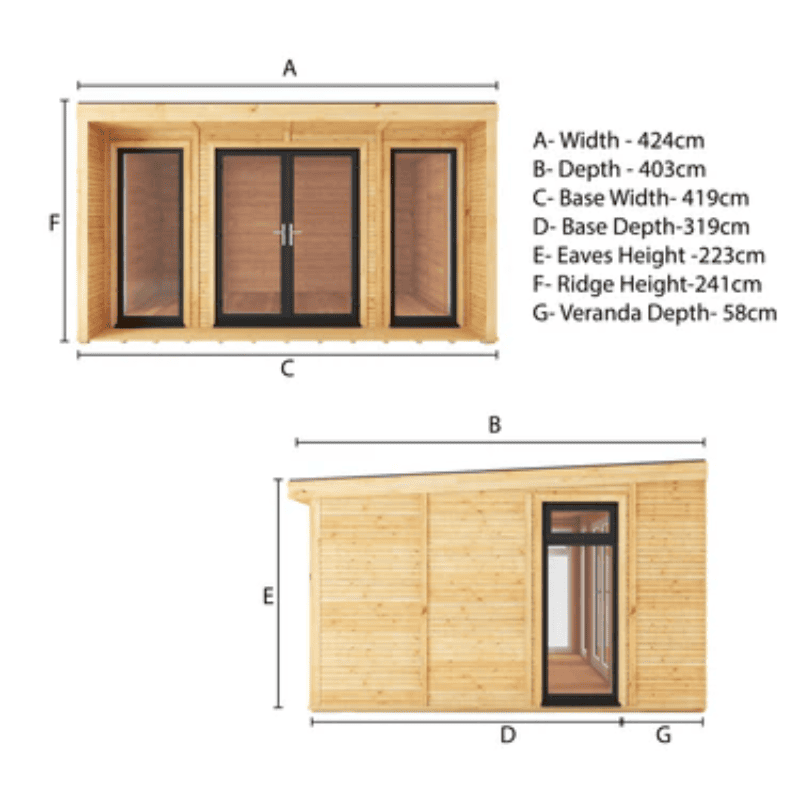 Mercia Creswell 4x3m Insulated Garden Room – Modern UPVC Office & Studio - Vendra Outdoors