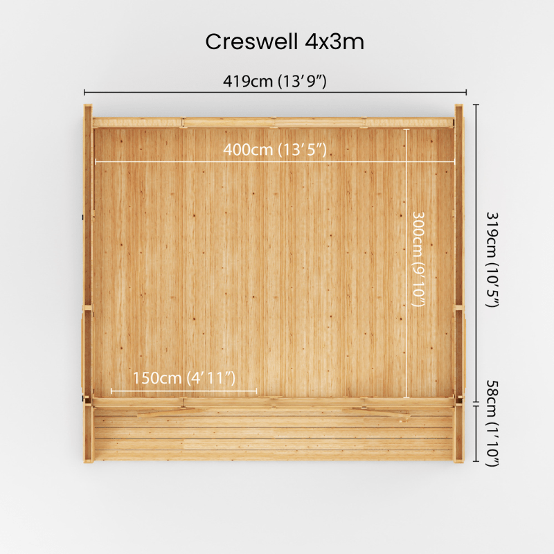 MerciaCreswell4x3mPremiumInsulatedGardenRoom