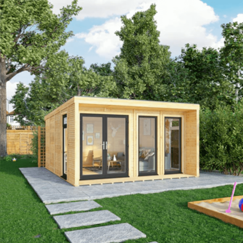 Mercia&nbsp;Creswell&nbsp;4x4m Insulated Garden Room – Modern UPVC Office &amp; Studio