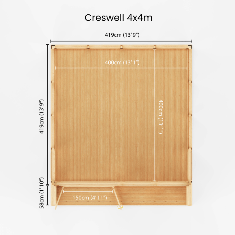 Wooden screen with dimensions labeled on a white background