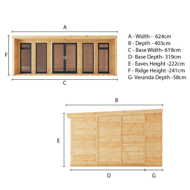 Dimensions of a wooden structure with measurements labeled