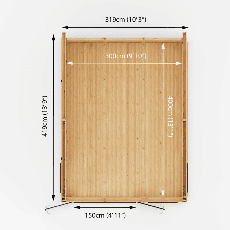 Dimensions of a wooden fence panel on a white background