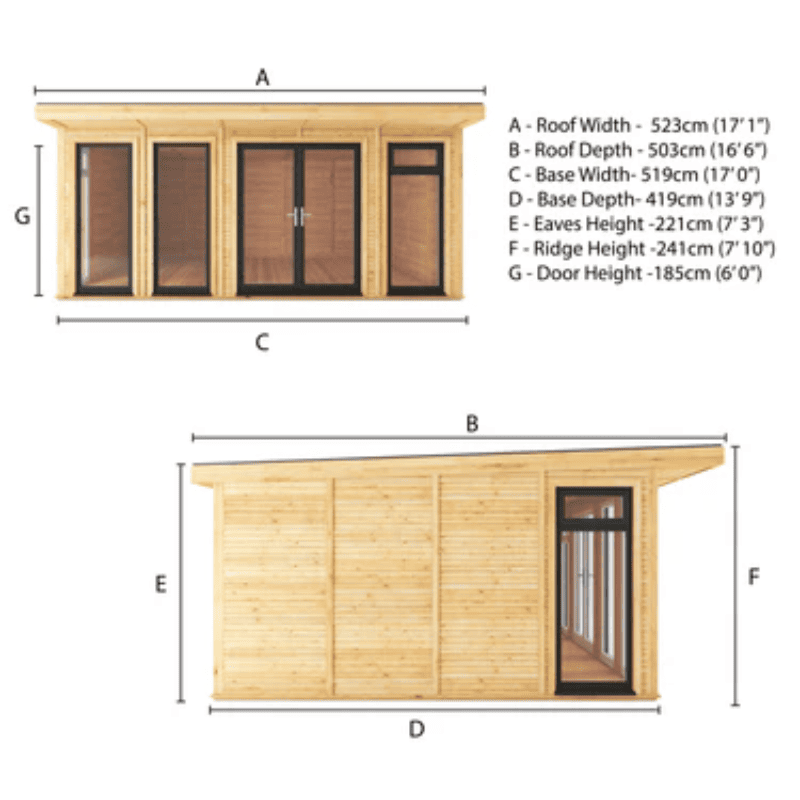 Mercia Edwinstowe 5x4m Insulated Garden Room with UPVC | Modern Home Office, Studio & Retreat.