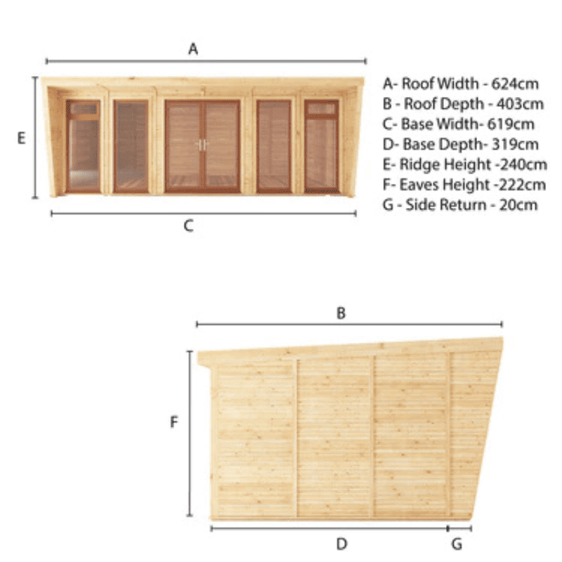 Mercia Harlow 6x3m Insulated Garden Room –UPVC Double Glazed | Luxury All-Season Garden Office, Gym &amp; Studio | Fully Fitted, UK-Made