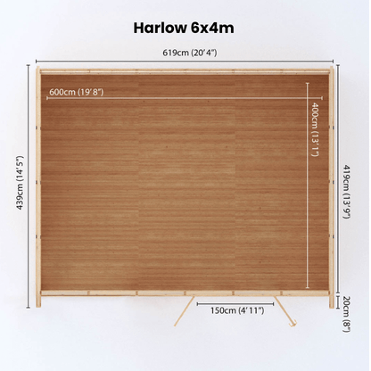 Mercia Harlow Premium Insulated Garden Room 6x4m – Luxury All-Season Double Glazed Garden Office, Gym & Studio | Fully Fitted, UK-Made