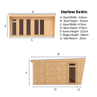Mercia Harlow Premium Insulated Garden Room 6x4m – Luxury All-Season Double Glazed Garden Office, Gym & Studio | Fully Fitted, UK-Made