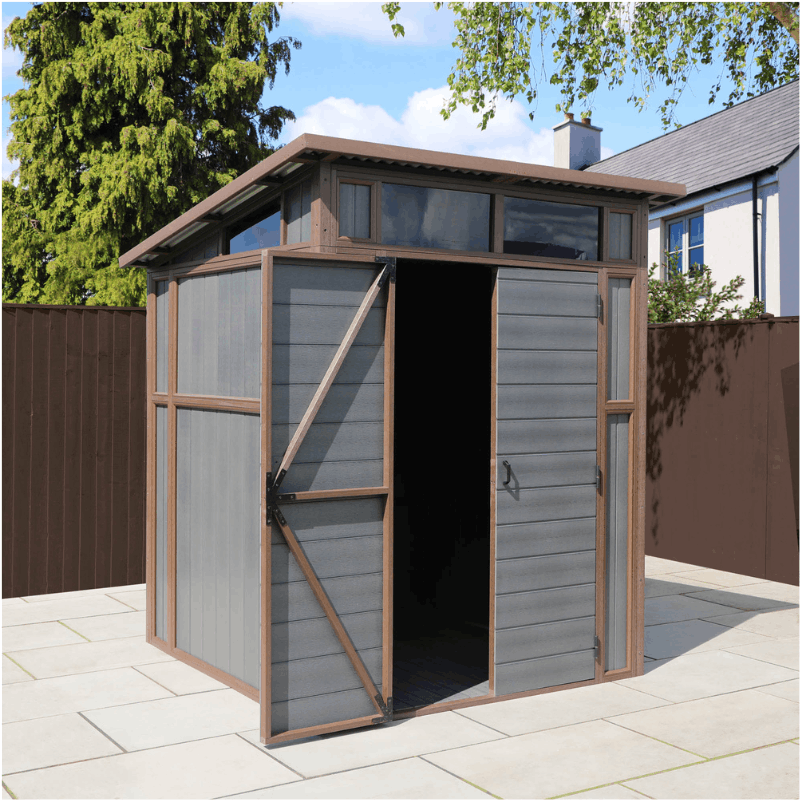Mercia Premium Composite Pent Shed  7x7| Weatherproof, Maintenance-Free Garden Storage