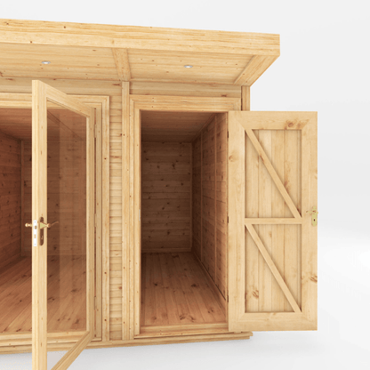 Mercia Premium Insulated Garden Room with Side Shed – Double Glazed Home Office