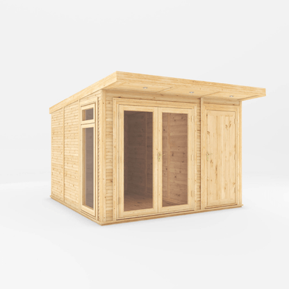 Mercia Premium Insulated Garden Room with Side Shed – Double Glazed Home Office