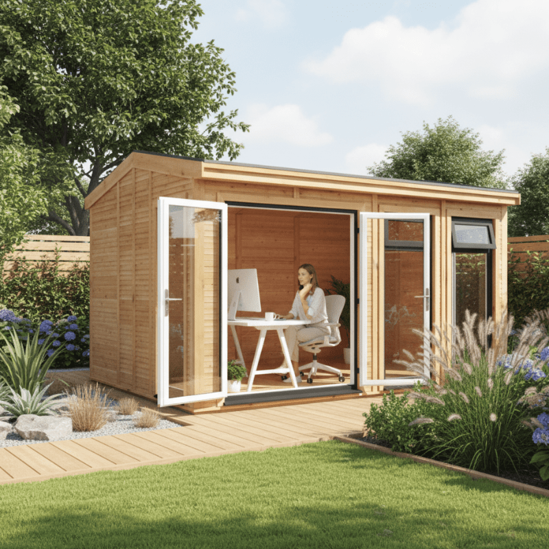 Mercia Rufford 4x3m Insulated Garden Room – UPVC Double Glazed Home Office & Studio