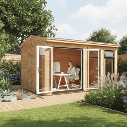 Mercia Rufford 4x3m Insulated Garden Room – UPVC Double Glazed Home Office & Studio