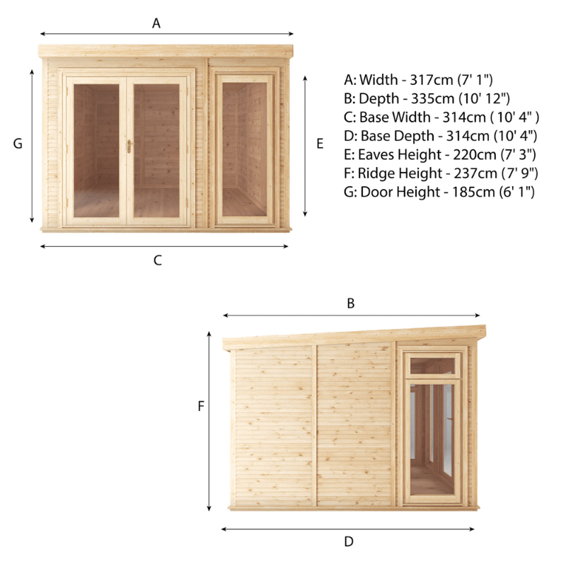 Mercia Insulated DIY Garden Room 3x3m – Modular Self-Build Garden Office, Studio