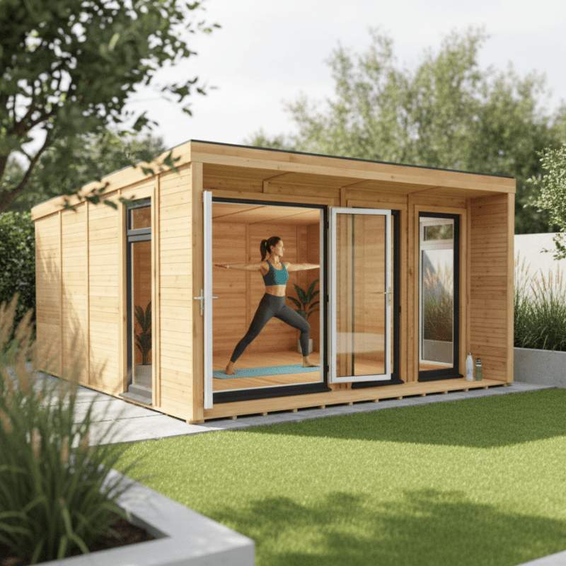 Mercia&nbsp;Creswell&nbsp;4x4m Insulated Garden Room – Modern UPVC Office & Studio