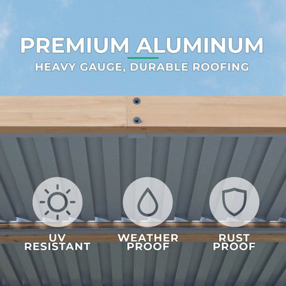 Meridian 10x20ft Adjustable Louvered Roof Pergola-Modern Aluminium Outdoor Shade