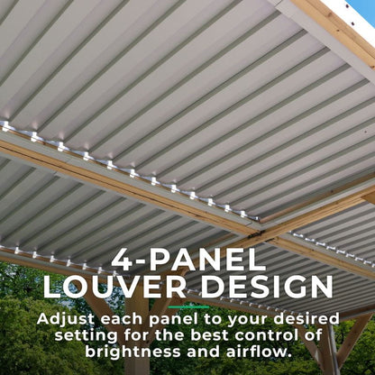 Meridian 10x20ft Adjustable Louvered Roof Pergola-Modern Aluminium Outdoor Shade