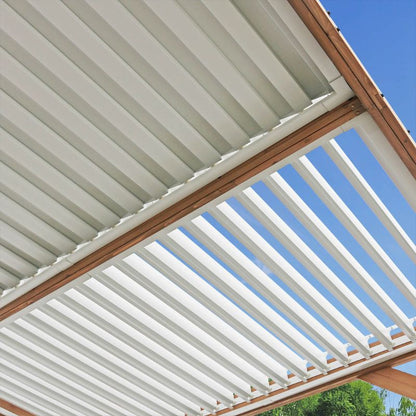 Meridian 13x11 Adjustable Louvered Roof Pergola-Modern Aluminium Outdoor Shade