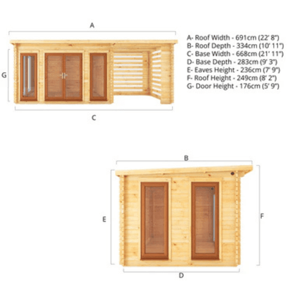 Mercia 7x3-studio-pent-with-slatted-area-oak-upvc-