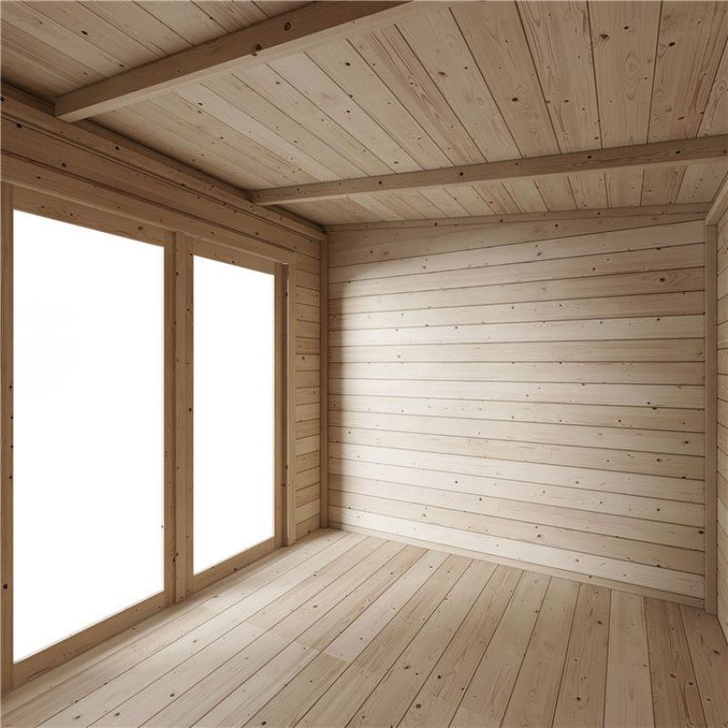 Store More Darton Pent Log Cabin Summerhouse with Side Store - PT-12ft x 8ft