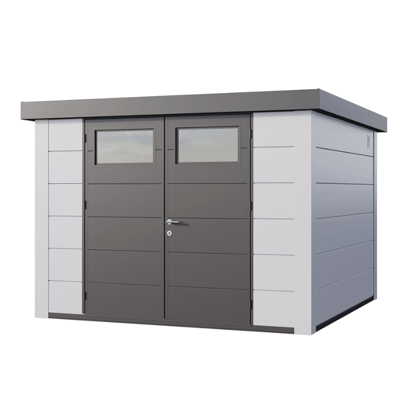 Telluria Classico 3030 Steel Garden Storage Unit – Premium Maintenance-Free Outdoor Shed with Double Door &amp; Insulated Roof