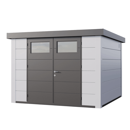 Telluria Classico 3030 Steel Garden Storage Unit – Premium Maintenance-Free Outdoor Shed with Double Door &amp; Insulated Roof