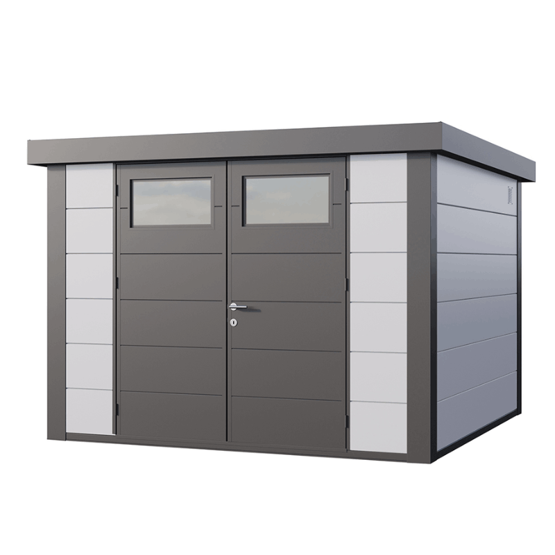 Telluria Classico 3030 Steel Garden Storage Unit – Premium Maintenance-Free Outdoor Shed with Double Door &amp; Insulated Roof