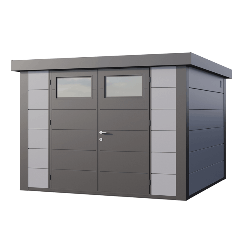 Telluria Classico 3030 Steel Garden Storage Unit – Premium Maintenance-Free Outdoor Shed with Double Door &amp; Insulated Roof