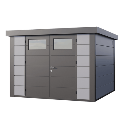 Telluria Classico 3030 Steel Garden Storage Unit – Premium Maintenance-Free Outdoor Shed with Double Door &amp; Insulated Roof