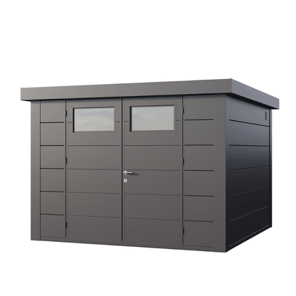 Telluria Classico 3030 Steel Garden Storage Unit – Premium Maintenance-Free Outdoor Shed with Double Door &amp; Insulated Roof