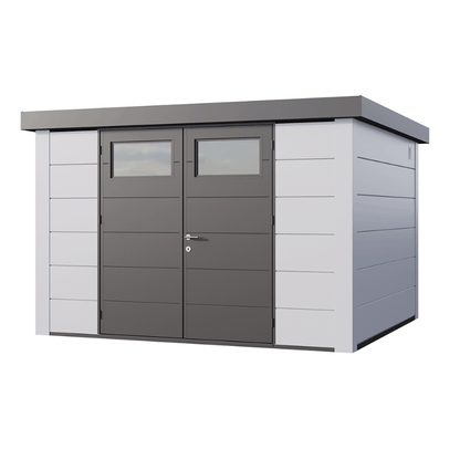 Telluria Classico 3330 Steel Garden Storage Unit – Premium Maintenance-Free Outdoor Shed with Double Door &amp; Insulated Roof