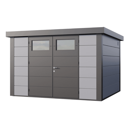 Telluria Classico 3330 Steel Garden Storage Unit – Premium Maintenance-Free Outdoor Shed with Double Door &amp; Insulated Roof