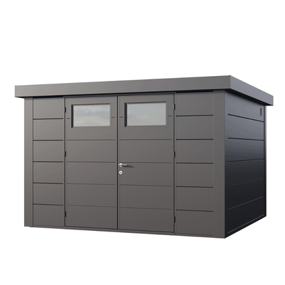 Telluria Classico 3330 Steel Garden Storage Unit – Premium Maintenance-Free Outdoor Shed with Double Door &amp; Insulated Roof