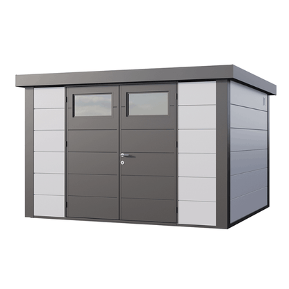 Telluria Classico 3330 Steel Garden Storage Unit – Premium Maintenance-Free Outdoor Shed with Double Door &amp; Insulated Roof