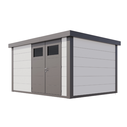 Telluria Classico 3930 Steel Garden Storage Unit Premium Maintenance-Free Outdoor Shed with Double Door Insulated Roof